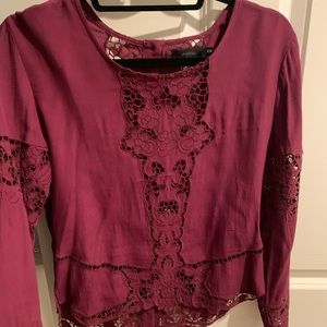 Millau long sleeve maroon cut out blouse!